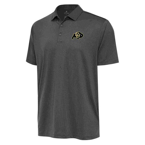 charcoal polo shirt with embroidered CU Buffaloes logo on left chest